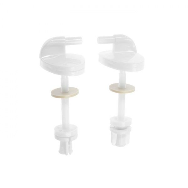 Сиденье белое, ширина 360мм, длина 382-434мм, крепление 155-162мм (с резиновыми амортизаторами)