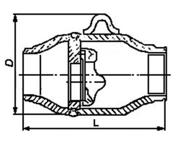 Клапан поворотный 19с38нж Ду 100,  Ру-63   (под приварку)