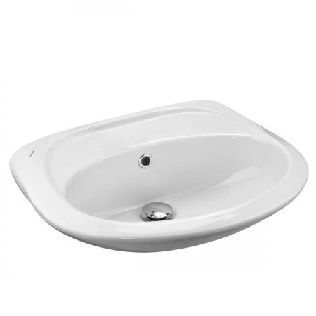 Умывальник "Бриз-55" с переливом, без комплекта, без отверстия, белый