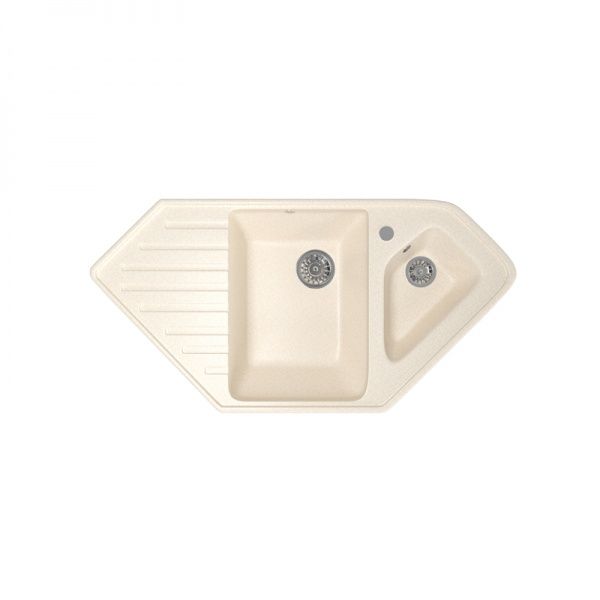 Мойка ML-GM25 две чаши, песочная иск.мрамор 970х505х200 (302)