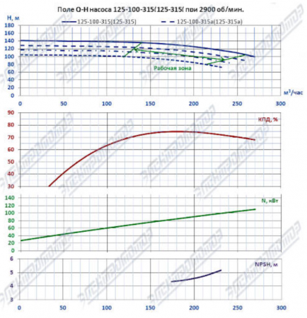 Насос (агрегатированный) К 125-100-315в-с  (75х3000)