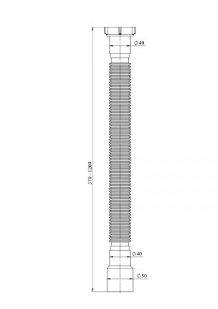 Гибкая труба 1 1/2" х 40/50 (максимальная длина 1200мм)