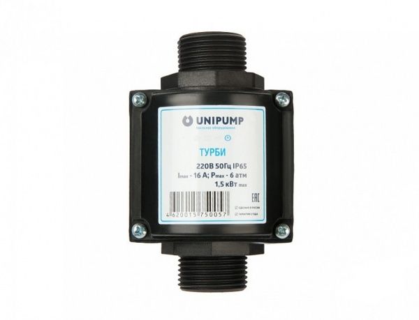 Блок управления насосом ТУРБИ НР1"хНР1" защита от "сухого хода" (по потоку от 2 л./мин., до 1,5 кВт)