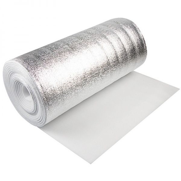 Рулонный утеплитель для теплого пола, металлизированный t-8мм, 18м2 (1,2х15м)