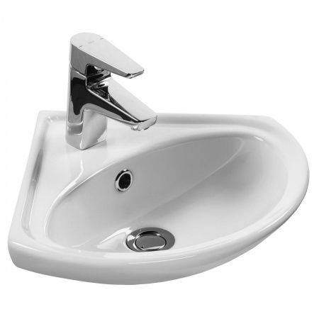 Умывальник угловой "Ирис-36" с переливом, без комплекта, 1 отверстие, белый