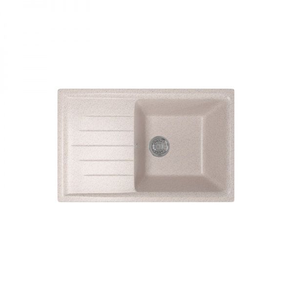 Мойка ML-GM19 с крылом, песочная иск. мрамор 750х495х200 мм (302)