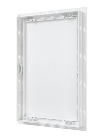 Дверца пластиковая АБС 218х318 (196х296) белая с фланцем