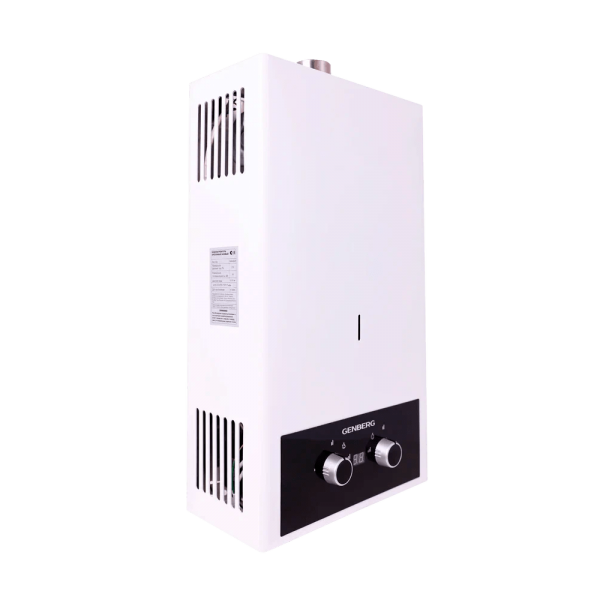 Водонагреватель газовый GENBERG Турбо 410.01 Белый, 11 л/мин, 22 кВт (труба в комплекте)