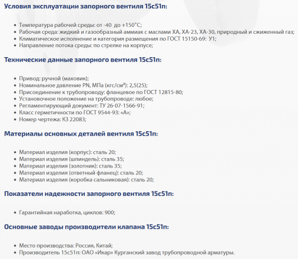 Вентиль 15с51п (КЗ 22083) Ду 20