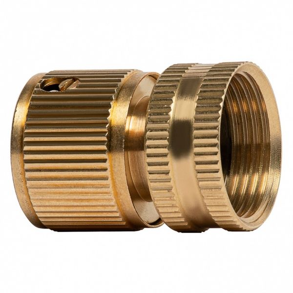 Соединитель быстросъемный латунный с резьбой ВР 1/2" + Аквастоп