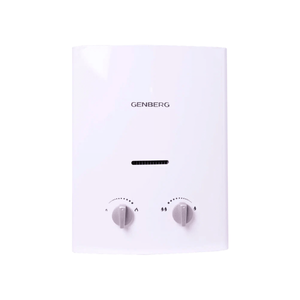 Водонагреватель газовый GENBERG Бездымоходный 105.01 Белый, 5 л/мин, 10 кВт