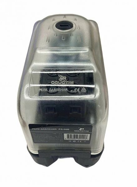 Реле давления для насоса TIM PS-06B 1/4" вн. (диапазон настройки 2,1-3 бар) прозначный корпус