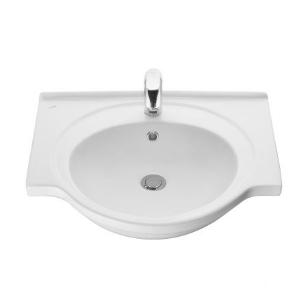 Умывальник мебельный "Сатурн" с переливом, без комплекта, 1 отверстие, белый