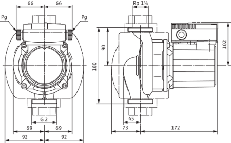 Насос циркуляционный Wilo-TOP-S 30/10 180  DM 3~ (без гаек)