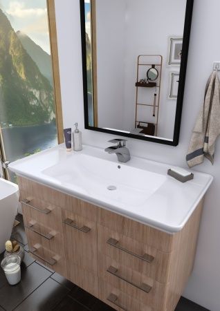 Умывальник мебельный "Дуглас-1050" с переливом, без комплекта, 1 отверстие, белый