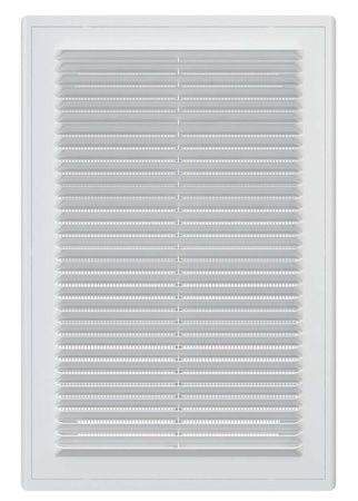 Решетка пластиковая 200х300, белая, сетка, разъемная, с рамкой