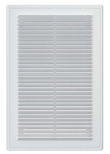 Решетка пластиковая 200х300, белая, сетка, разъемная, с рамкой
