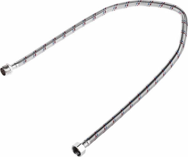 Подводка д/воды 1/2" ГШ 0.8 м (стальная нерж. гайка)