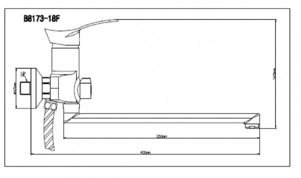 Смеситель BOOU для ван. однор., B8173-18F длин. изл.