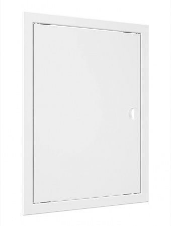 Дверца пластиковая АБС 318х418 (296х396) белая с фланцем, ручка