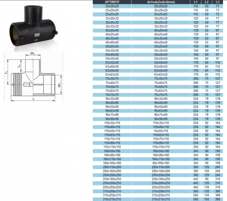 Тройник электросварной 110х90, SDR 11, ROFITT