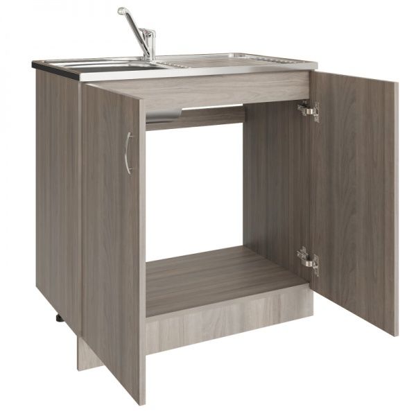 Тумба для накладной кухонной мойки 80 ЛДСП шимо/ясень светлый
