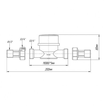Счетчик воды "Норма" СВКМ-15 У, L-110, без МК, универсальный
