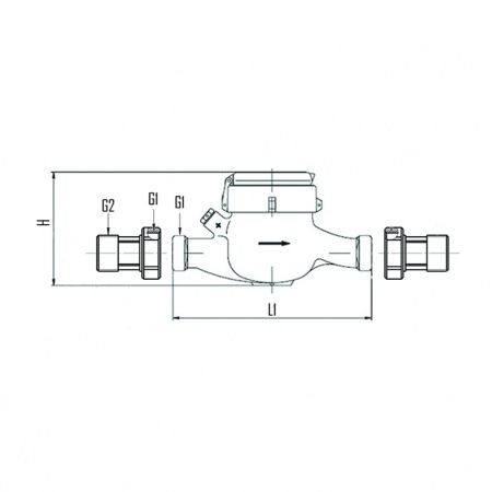 Счетчик воды "Норма" СВКС-25 Г, L-260 (с присоединителями)