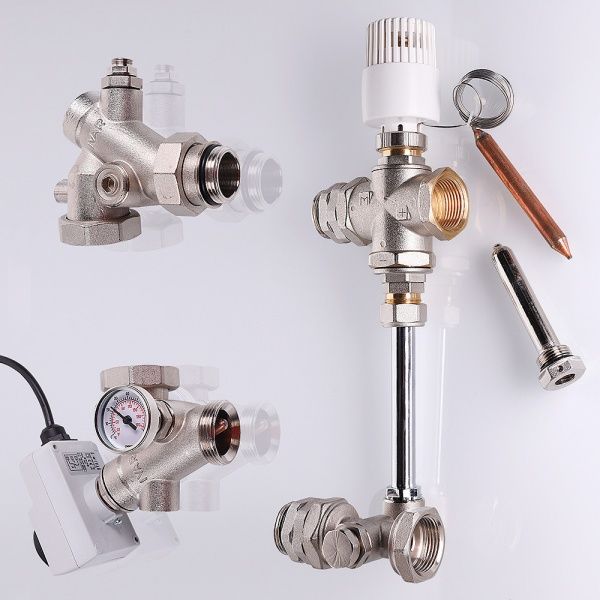 Насосно-смесительный узел без насоса VALTEC VT.DUAL.0.130, длина насоса 130 мм. /Без насоса/