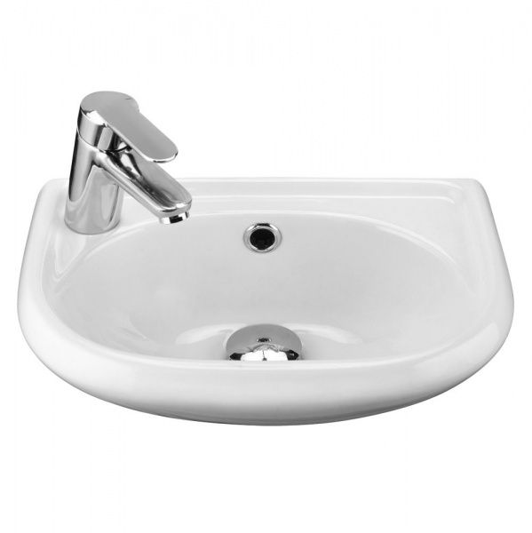 Умывальник "Бриз-40" с переливом, без комплекта, 1 ЛЕВОЕ отверстие, белый
