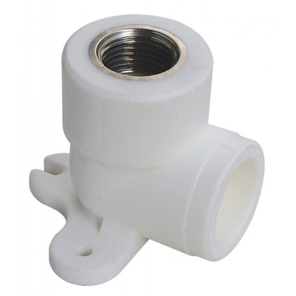 Угольник ВР с тройным креплением 20х1/2" (БЕЛЫЙ)  FD  (25/100)