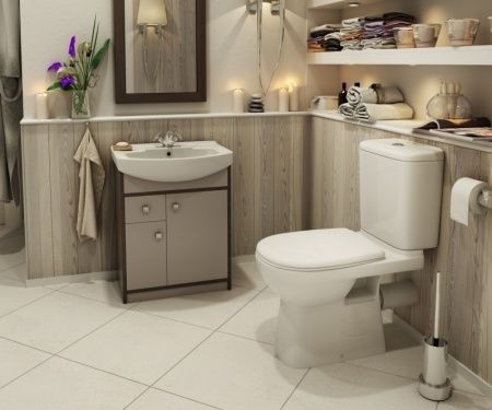 Умывальник мебельный "Элеганс 650" с переливом, без комплекта, 1 отверстие, белый