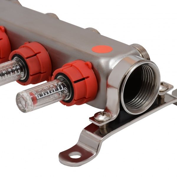Коллекторная группа с расходомерами UC-3A,   3 вых. (н/ж, авт.возд.+дренаж+кронштейны)