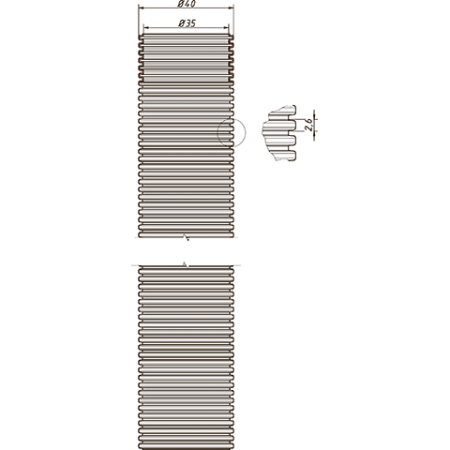 Шланг гофрированный белый D-40 мм ШГ40-1 (30 метров)