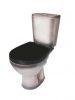 Унитаз "Соло", черный декор, 2кноп.,прямой вып.,нижн.подв., сиденье полипропилен