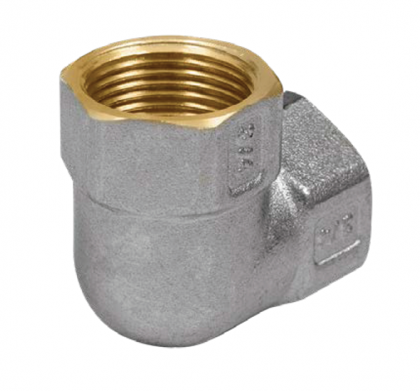 Уголок латунный, никелированный Ду 20 "Aquasfera"