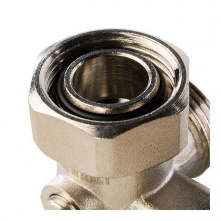 Узел нижнего подключения стальных радиаторов, угловой Евроконус 3/4"х Накидная гайка 3/4" с кранами