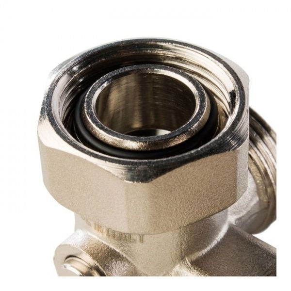 Узел нижнего подключения стальных радиаторов, угловой Евроконус 3/4"х Накидная гайка 3/4" с кранами