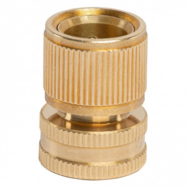 Соединитель быстросъемный латунный с резьбой ВР 1/2" + Аквастоп