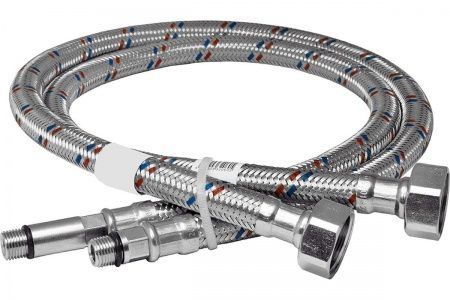 Подводка д/смесителя  ГШ 0.6 м   Ду 15хМ10 латунная гайка, нерж. оплетка (пара)