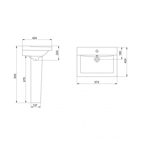 Пьедестал к умывальнику "Орион" белый