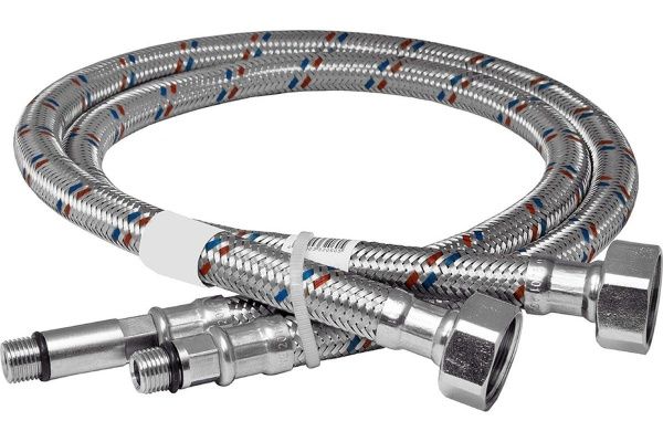 Подводка д/смесителя  ГШ 0.5 м   Ду 15хМ10 латунная гайка, нерж. оплетка (пара)