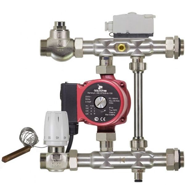 Насосно-смесительный узел TIM JH-1038 из нерж.стали (под насос 130 мм, 1 1/2") /Без насоса/