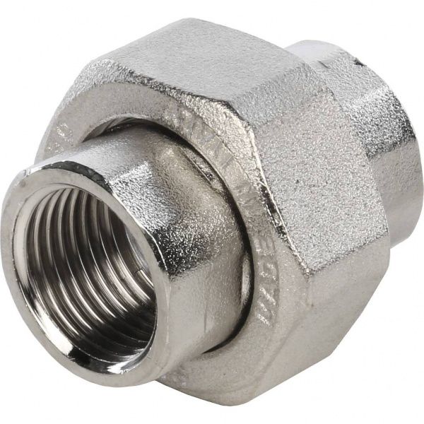 Соединитель ВН/ВН прямой с накидной гайкой Ду 15 (ник.)