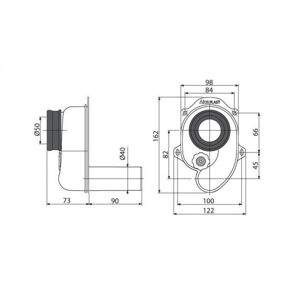 Сифон для писсуара Гала  "Ковбой" горизонтальный