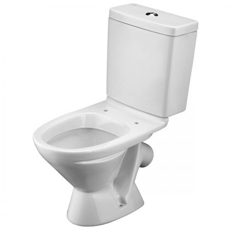 Унитаз Лига с бачком, белый, 2 х кн.арм., косой выпуск, нижн.подв., сиденье полипропилен