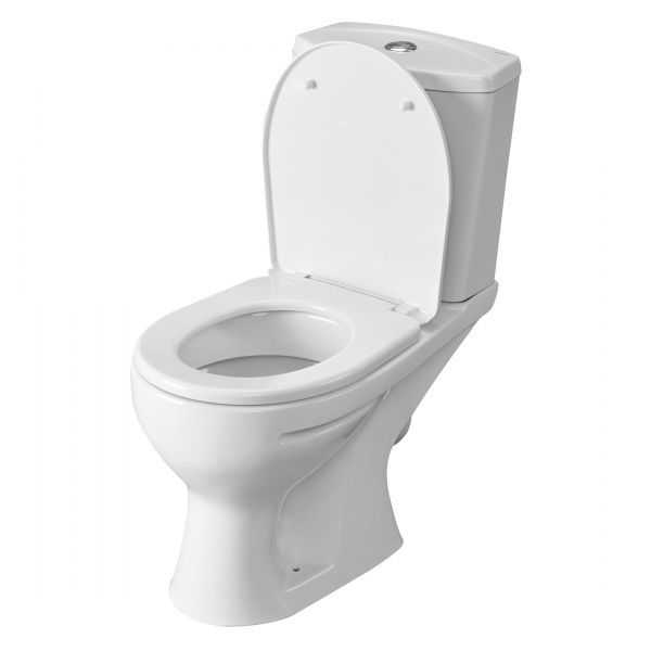 Унитаз "Ультра" АНТИВСПЛЕСК, белый, 1 кн.арм., косой выпуск, нижн.подв., сид.полипр.