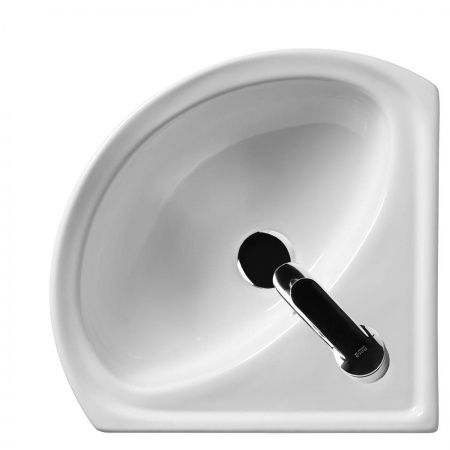 Умывальник угловой "Ирис-36" с переливом, без комплекта, 1 отверстие, белый