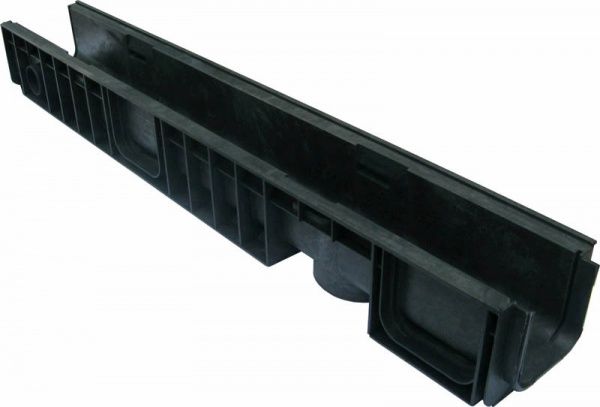 Лоток водоотводный Standart 14,6*12 DN100, пластиковый, нагрузка до 25т (ДхШхВ-1100х146х120мм)