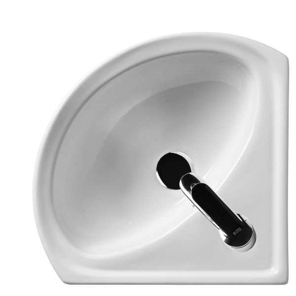 Умывальник угловой "Ирис-36" с переливом, без комплекта, 1 отверстие, белый